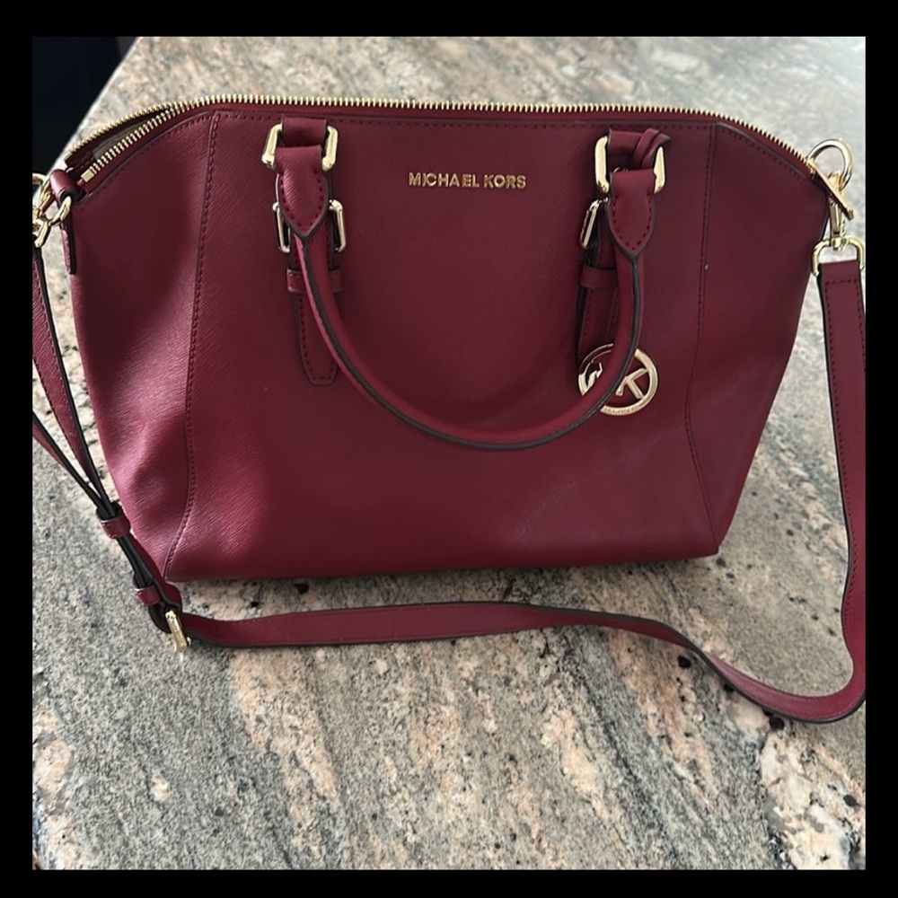 Mk burgendy handbag